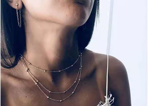 Elegant Layered Beaded Chain Necklace
