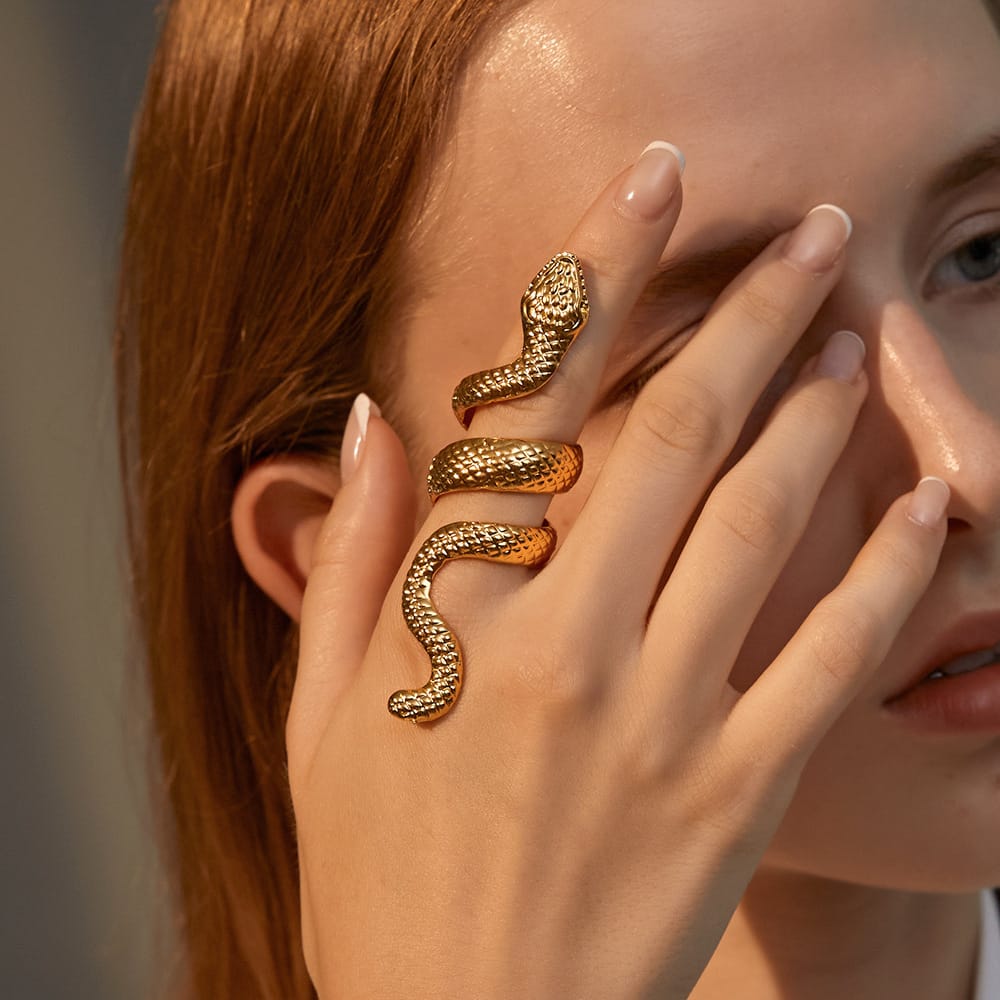 Snake Wrap Finger Ring | Korean Style Statement Ring