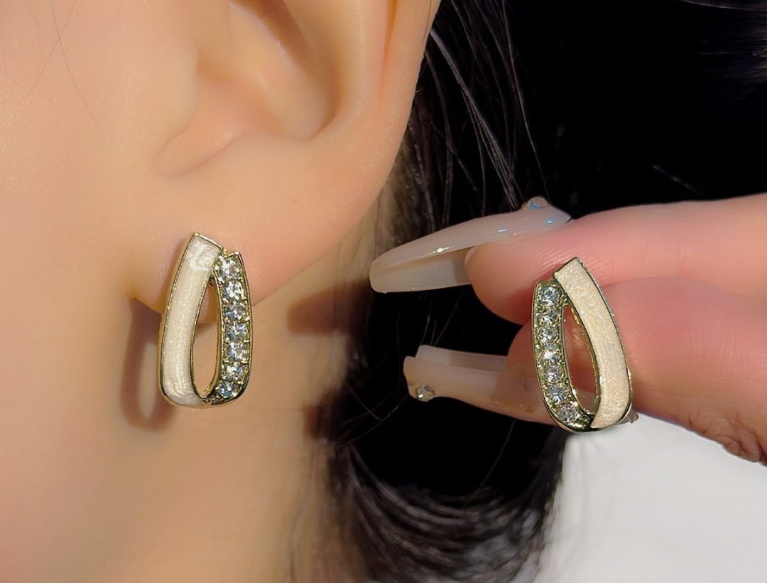 Modern Twist Crystal Accent Earrings