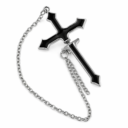 Gothic Cross Chain Drop Earrings