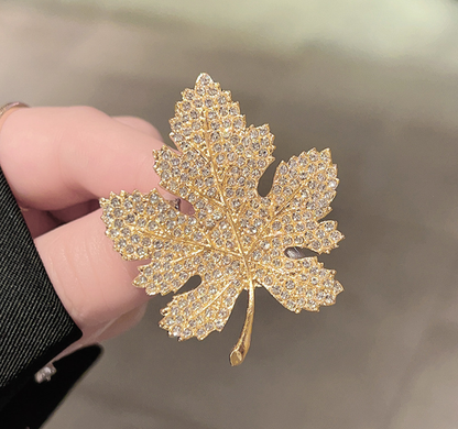 Luxury Crystal Maple Leaf Brooch