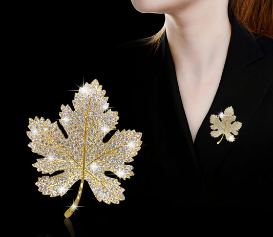 Luxury Crystal Maple Leaf Brooch