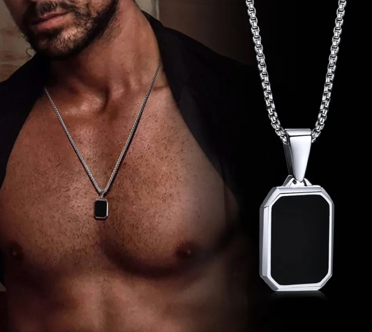 Obsidian Edge Tag Necklace