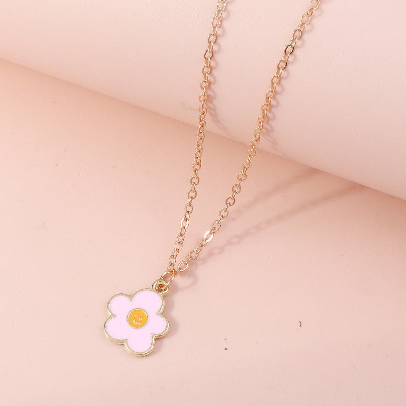 Smiley Flower Pendant Necklace Collection