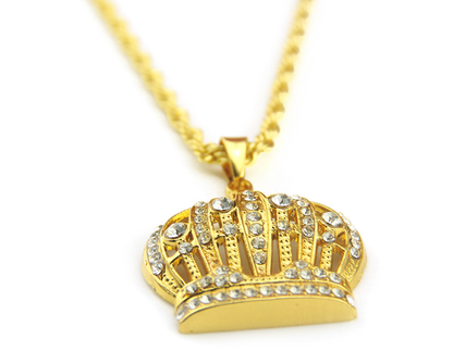 Royal Crown Crystal Pendant Necklace