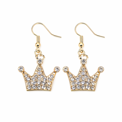 Sparkling Crown Drop Earrings