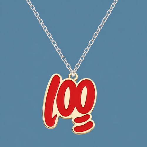 Bold “100” Statement Pendant Necklace