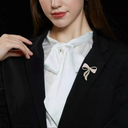 Crystal Bow Brooch