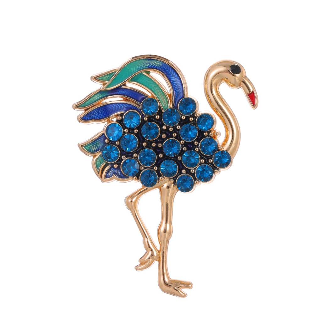 Elegant Blue Swan Brooch