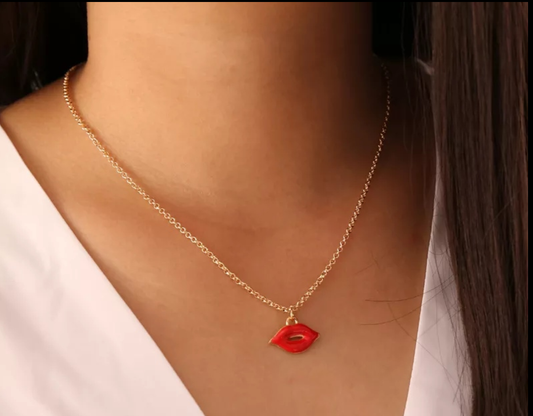 Glossy Lip Charm Necklace