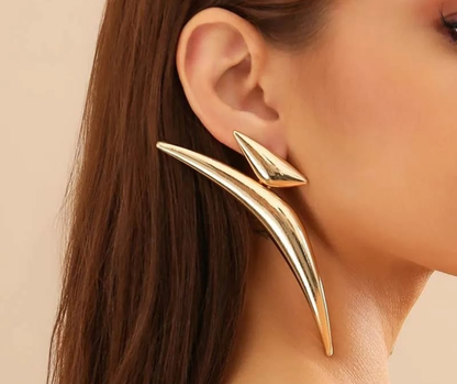 Aurora Sculpted Arc Statement Earrings – Bold Modern Elegance