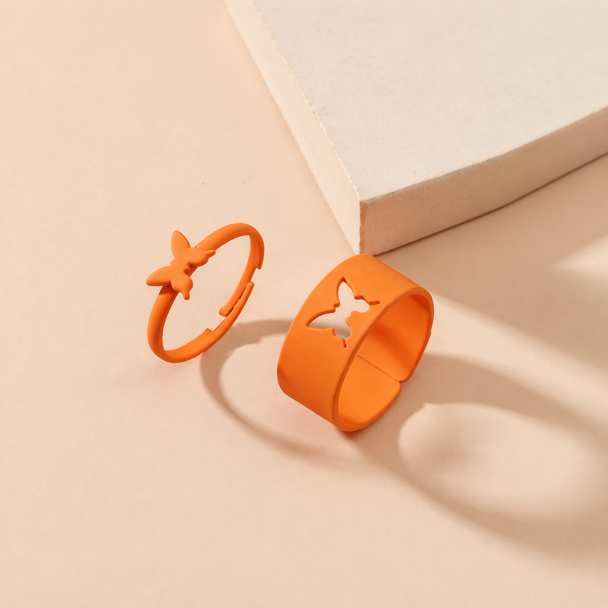 Colorful Butterfly Ring Set (2 Pieces)