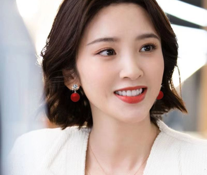 The Crimson Radiance Drop Earrings