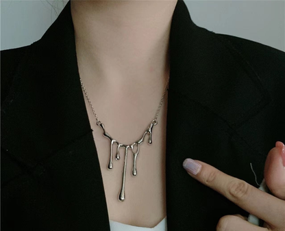 Abstract Drip Statement Necklace