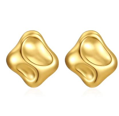 Gold Abstract Sculptural Studd Earrings