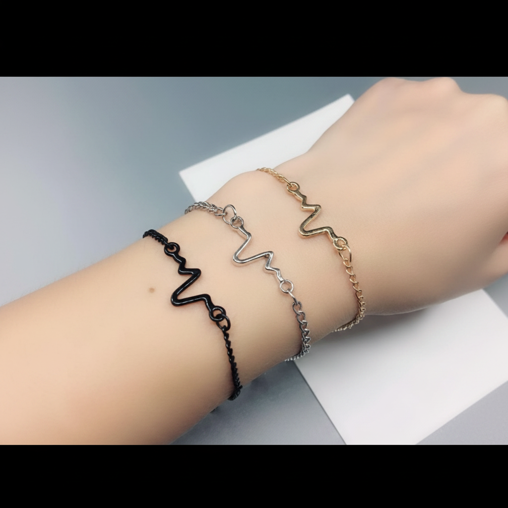 Pulse Rhythm Matte Black Bracelet