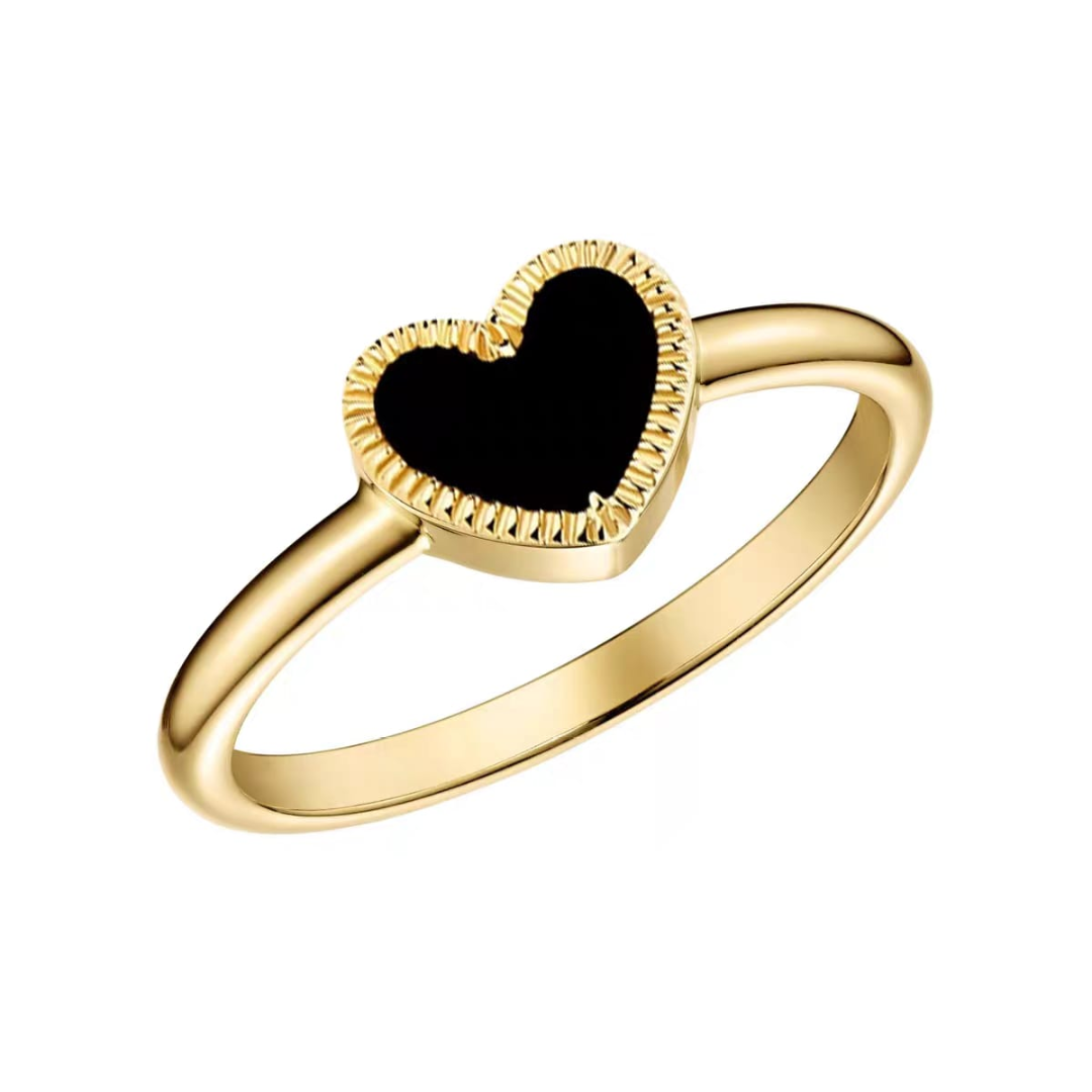 Midnight Heart Minimal Ring