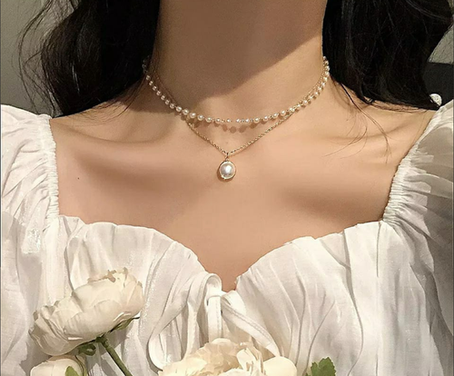 Classic Pearl Layered Choker Necklace