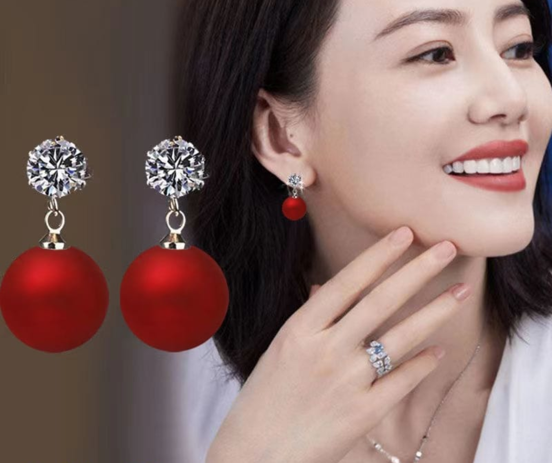 The Crimson Radiance Drop Earrings