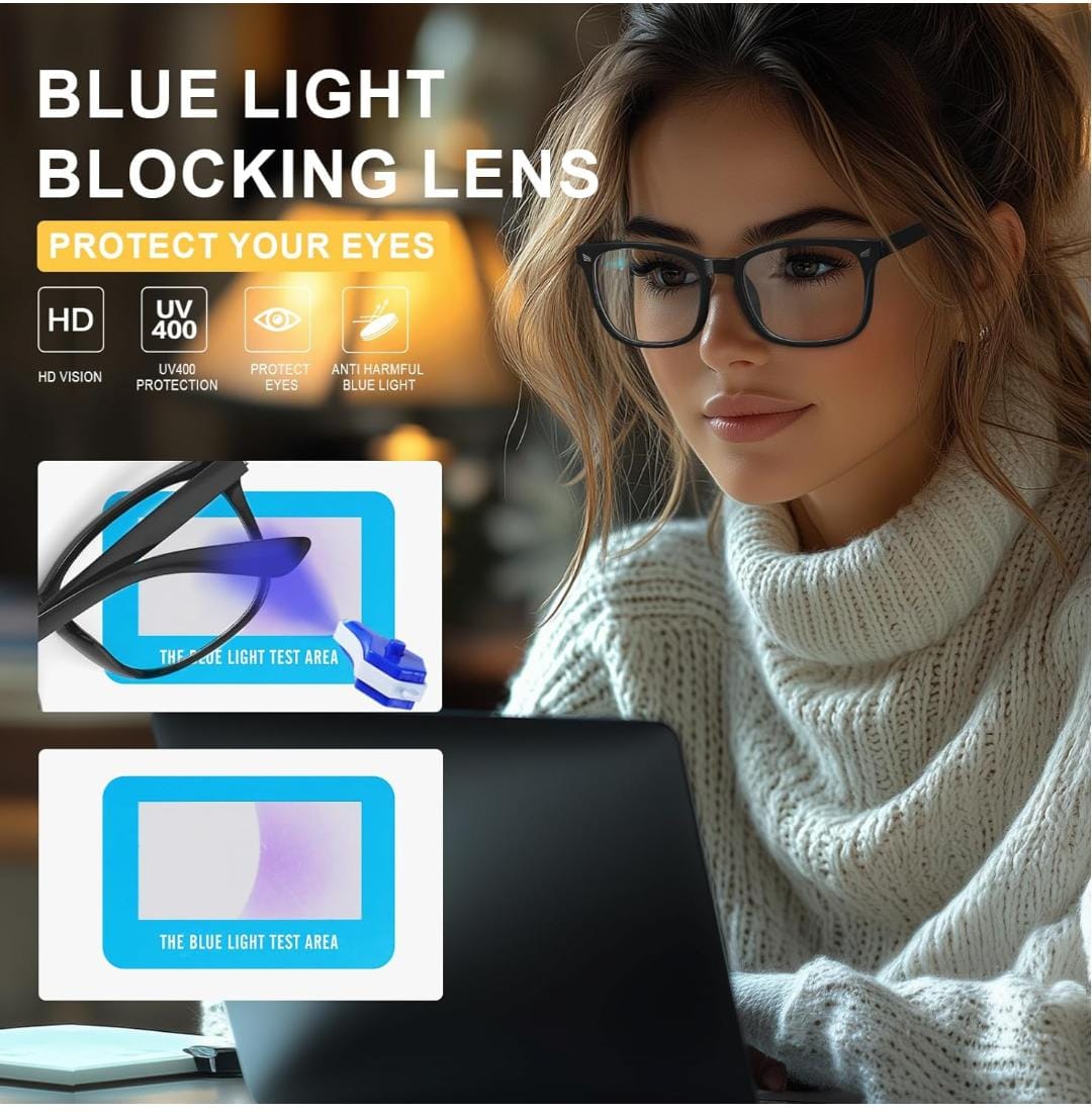 Blue Light Blocking Computer Glasses | Anti-Glare Screen Protection Eyewear