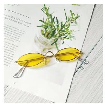 Retro Oval Yellow Tint Sunglasses
