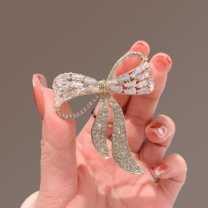 Crystal Bow Brooch