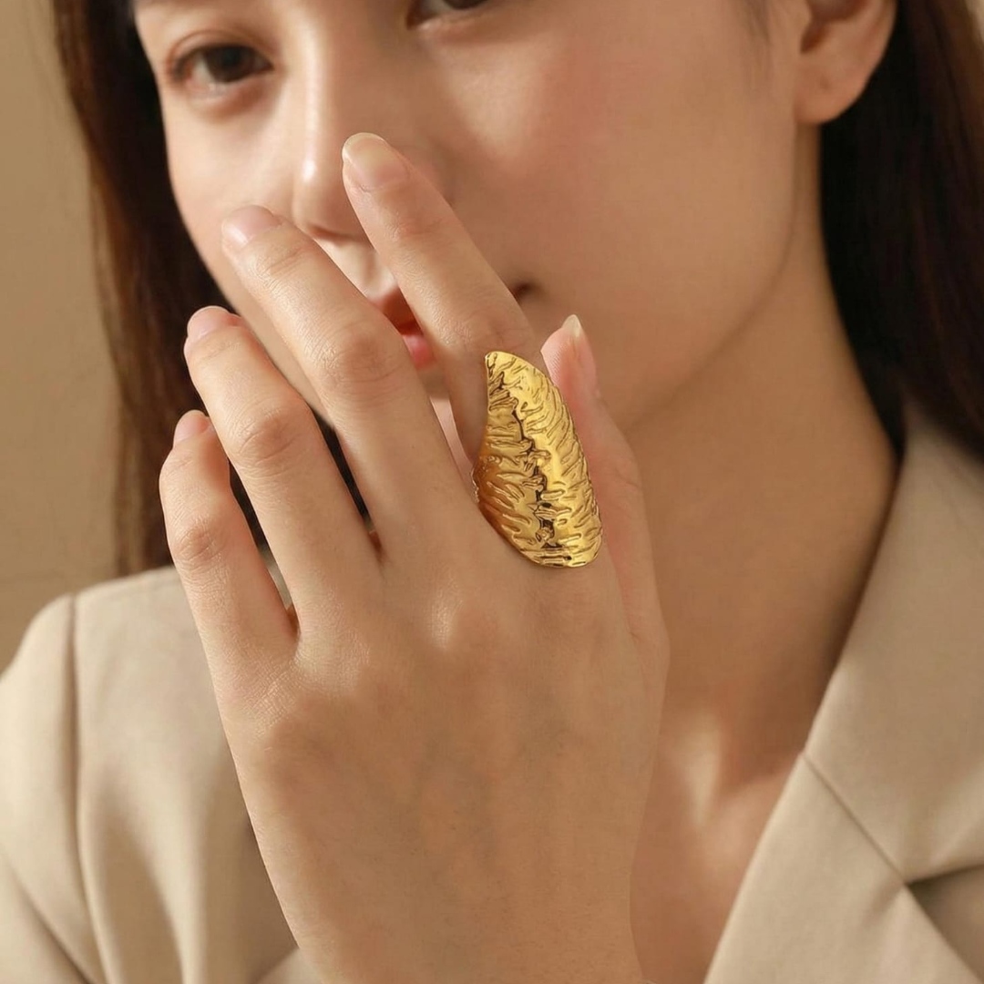 Golden Ridge Statement Ring