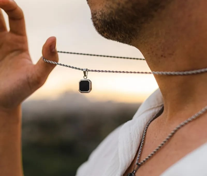 Midnight Luxe Tag Necklace