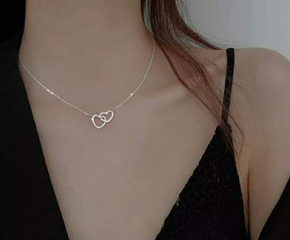 Linked Hearts Minimalist Necklace