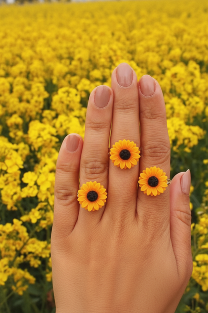 Sunflower Bloom Statement Ring 🌻✨