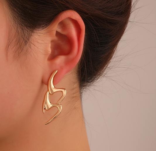 Dual Heart Sculpt Earrings