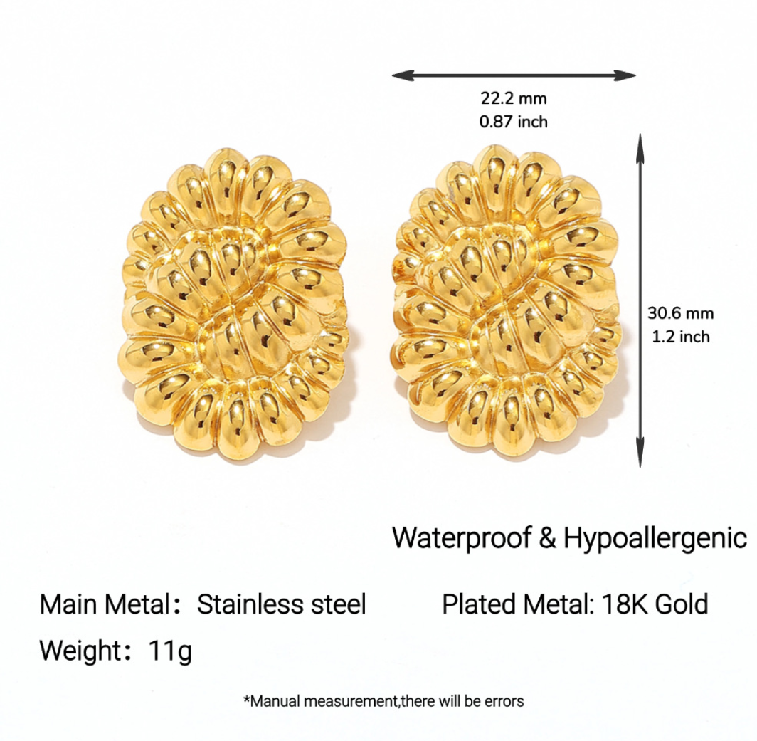 Golden Bloom Statement Earrings