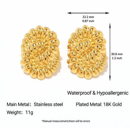 Golden Bloom Statement Earrings