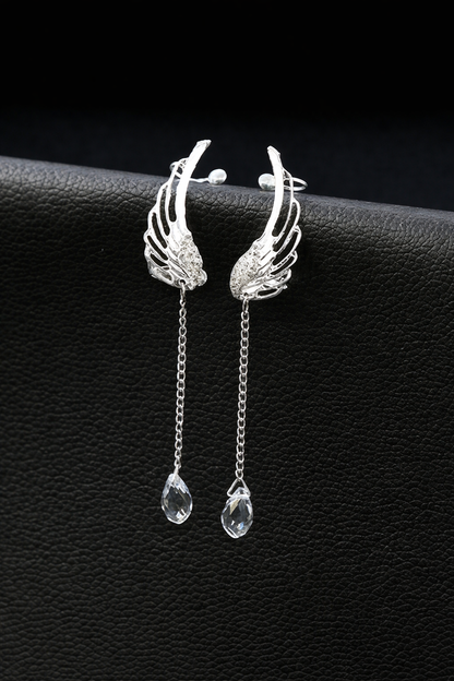 Elegant Wing Drop Chain Earrings