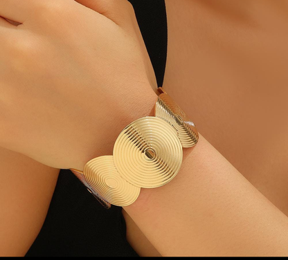 Concentric Disc Gold Statement Cuff