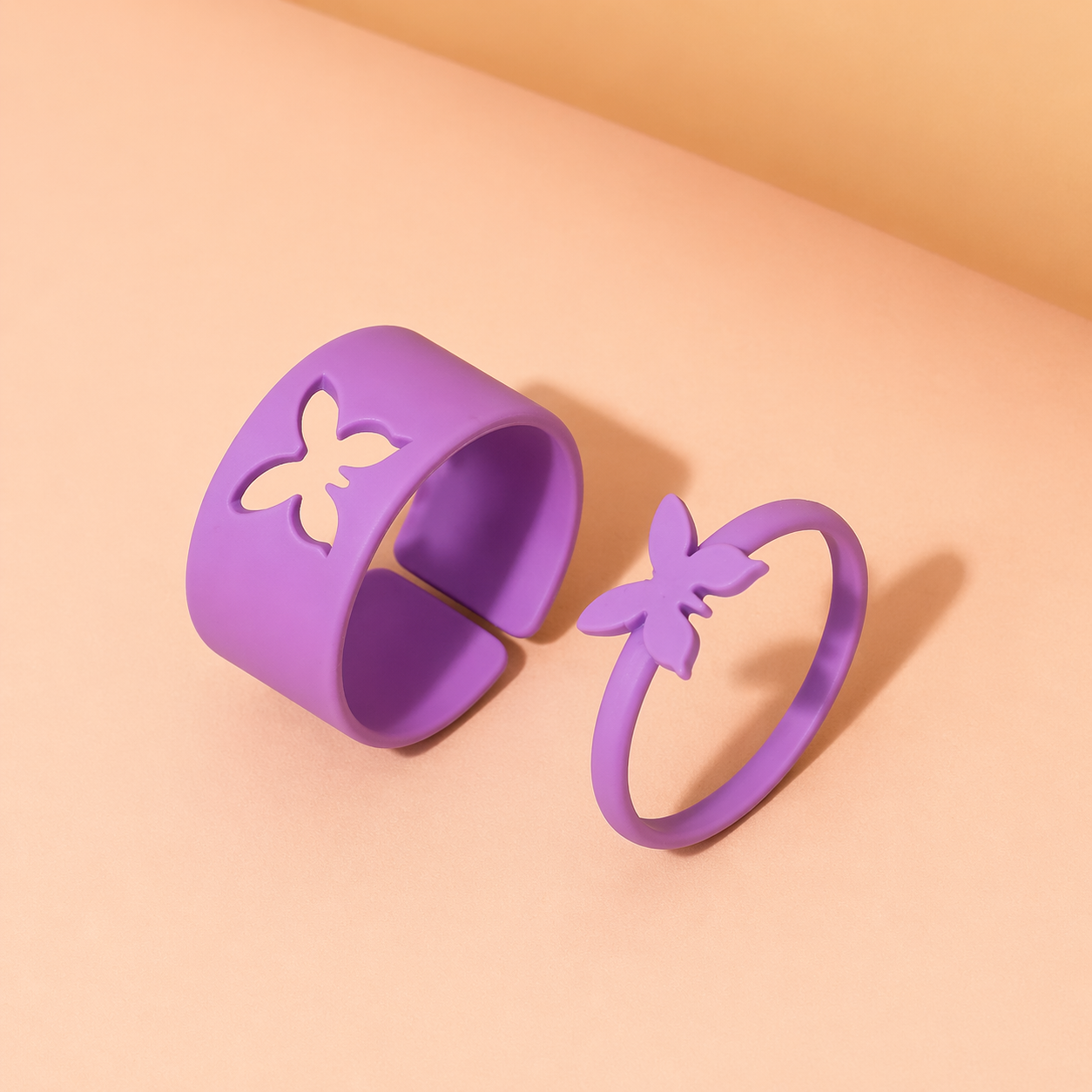 Colorful Butterfly Ring Set (2 Pieces)