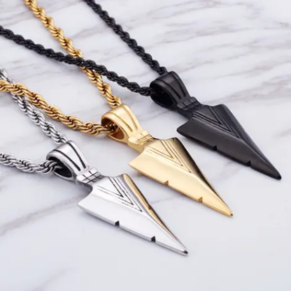 Arrowhead Pendant Necklace for Men – Geometric Statement Chain