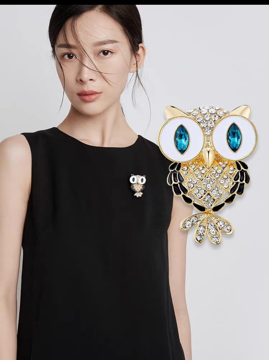 Crystal Eye Owl Brooch