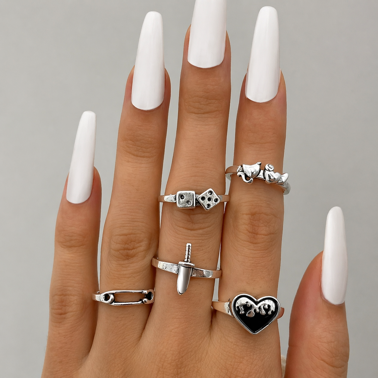 Trendy Gothic Ring Set 🖤✨
