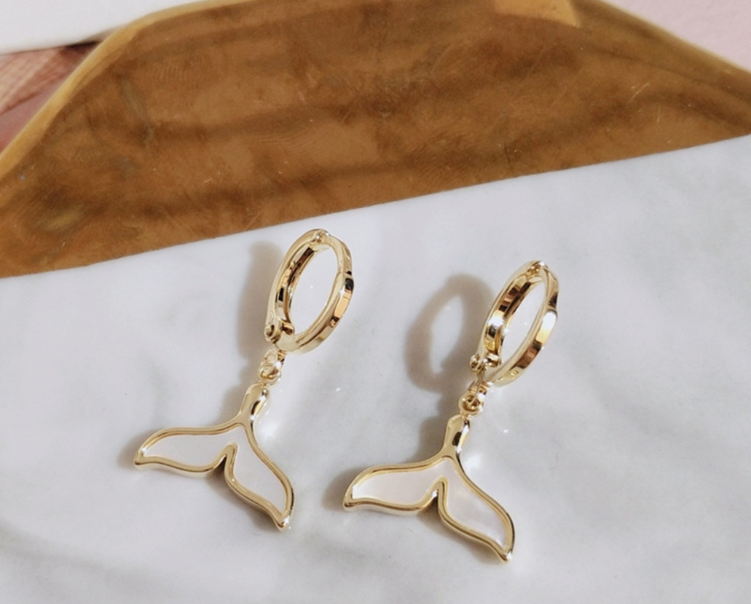 Minimalist Mermaid Tail Hoop Earrings