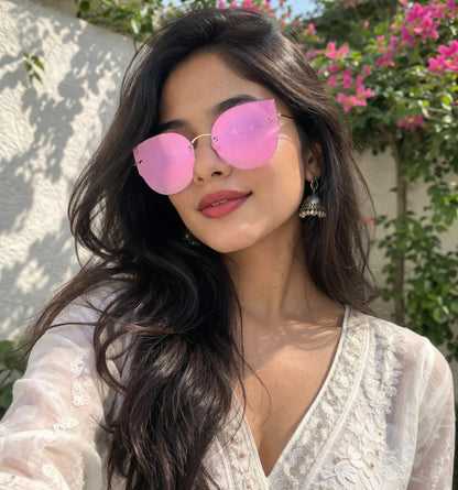 Rimless Cat-Eye Sunglasses