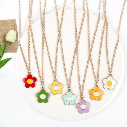 Smiley Flower Pendant Necklace Collection