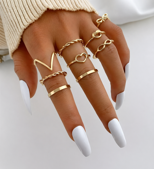 Minimal Silver Ring Combo Set ✨💍