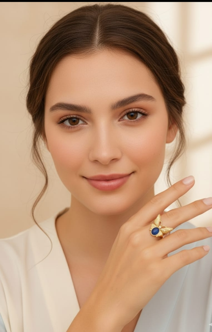 Butterfly Blue Stone Statement Ring