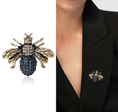 Vintage Crystal Bee Brooch