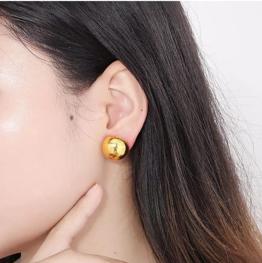 Classic Gold Dome Stud Earrings