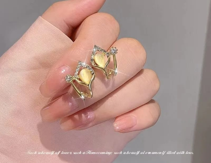 Elegant Crystal Calla Lily Stud Earrings