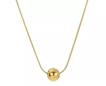 Minimalist Gold Bead Pendant Necklace