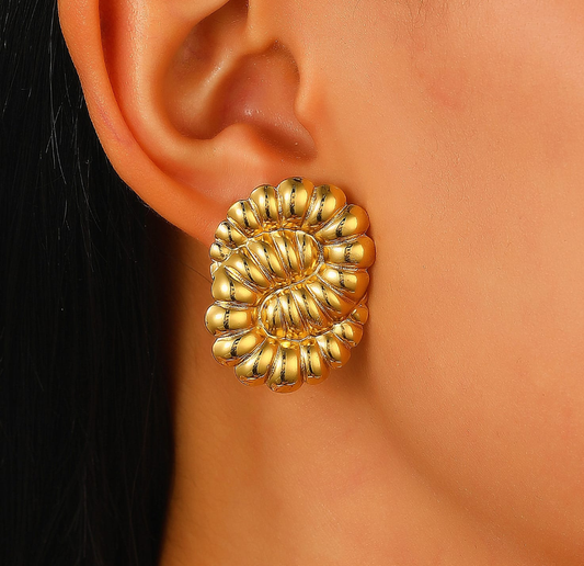 Golden Bloom Statement Earrings