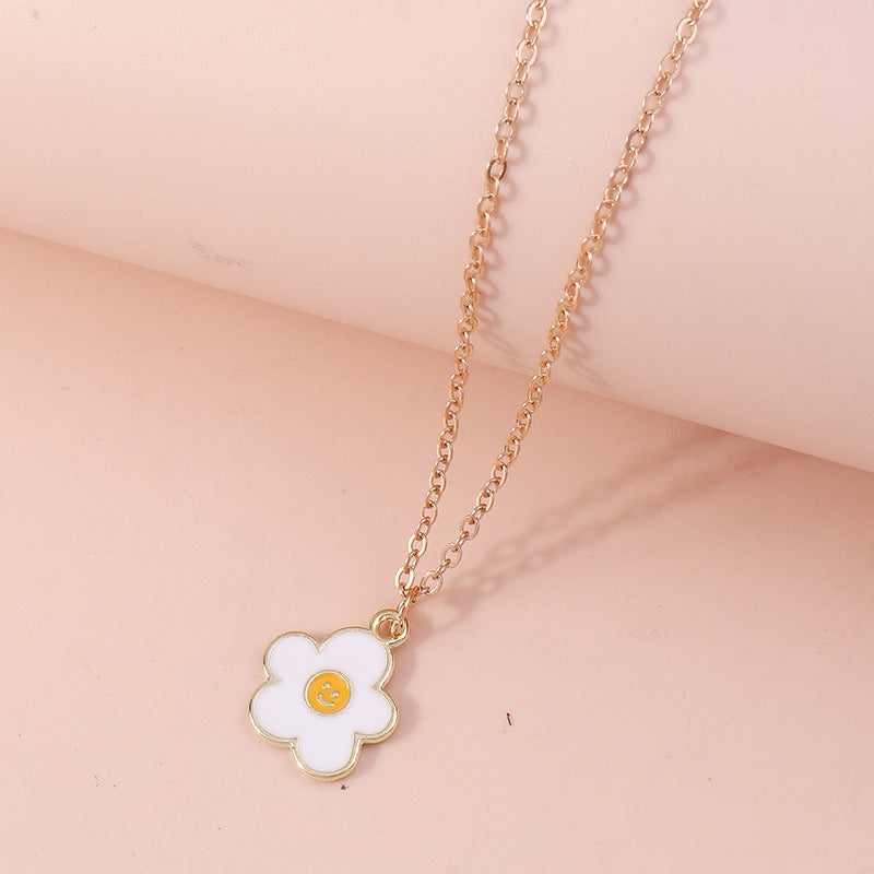 Smiley Flower Pendant Necklace Collection